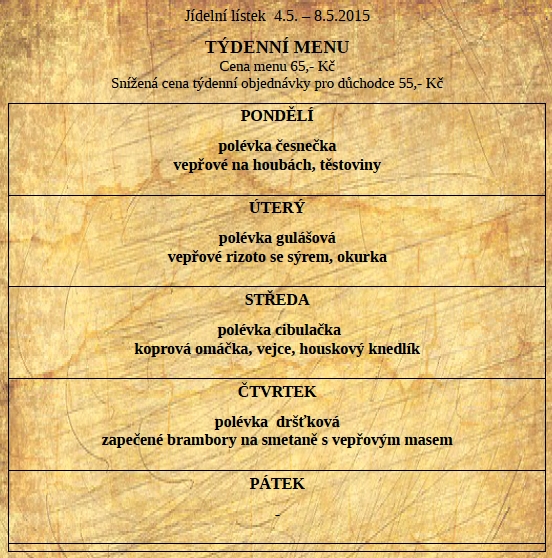 tydenni menu 20150504