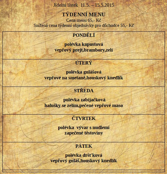 tydenni menu 20150511
