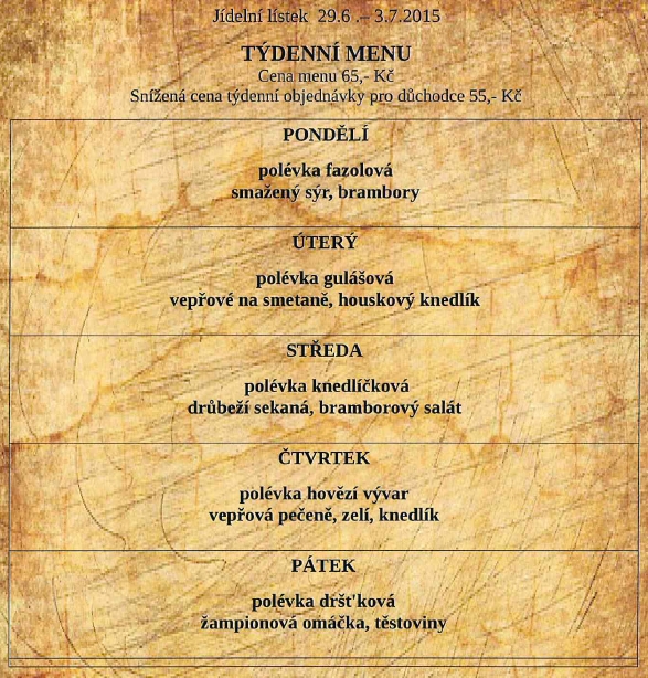 tydenni menu 20150629