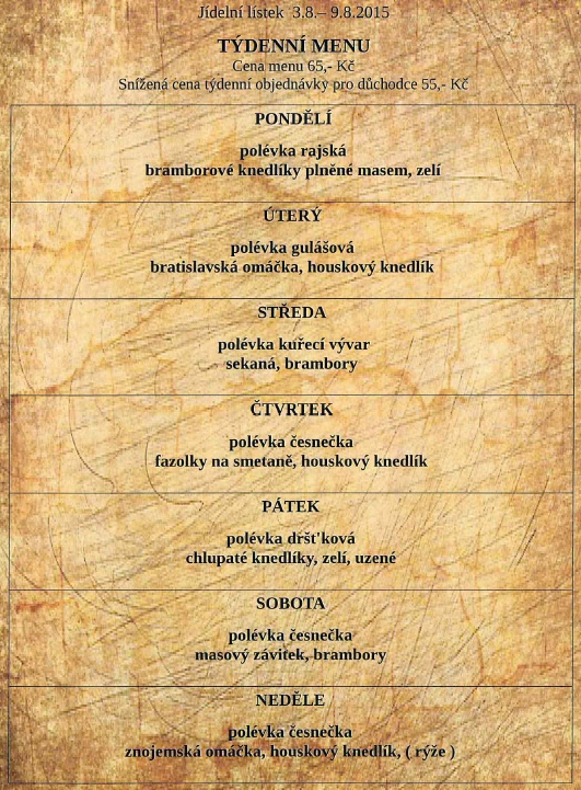 tydenni menu 20150803