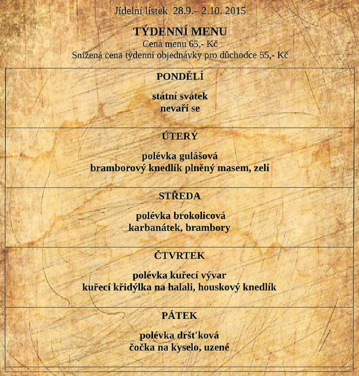 tydenni menu 20150928