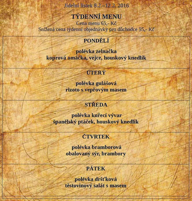 tydenni menu 20160208