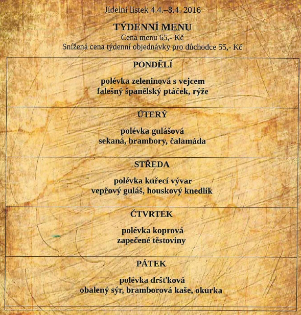 tydenni menu 20160404