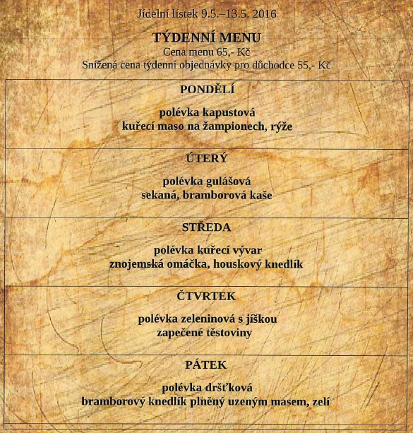 tydenni menu 20160509