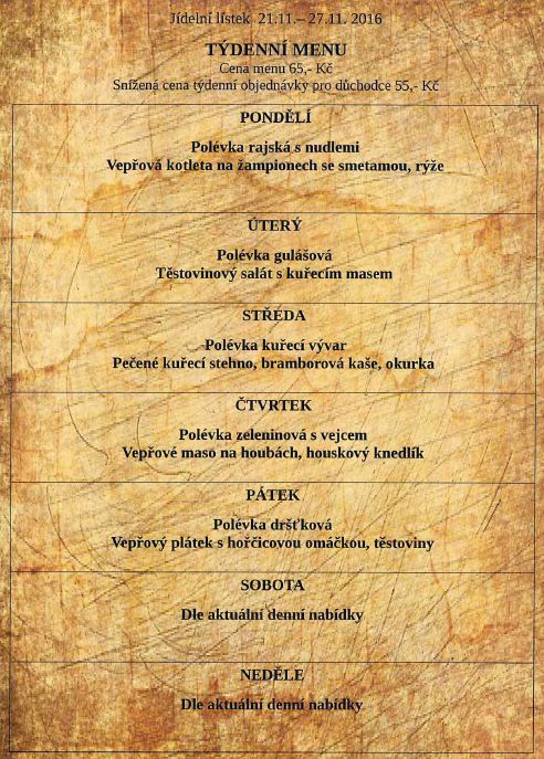 tydenni menu 20161121