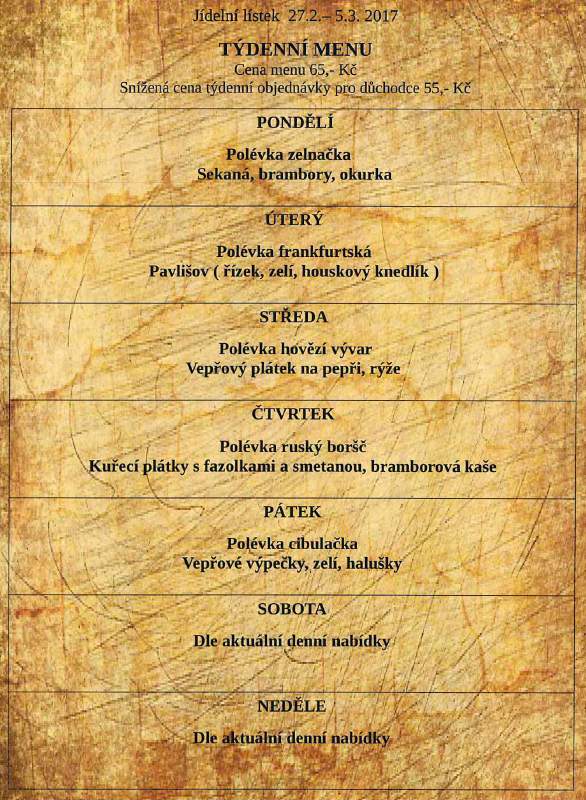 tydenni menu 20170227