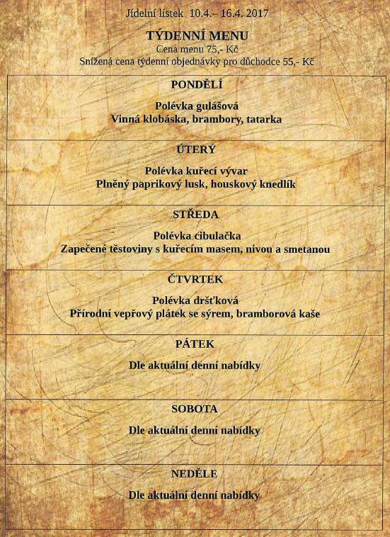 tydenni menu 20170410