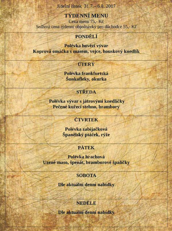 tydenni menu 20170731