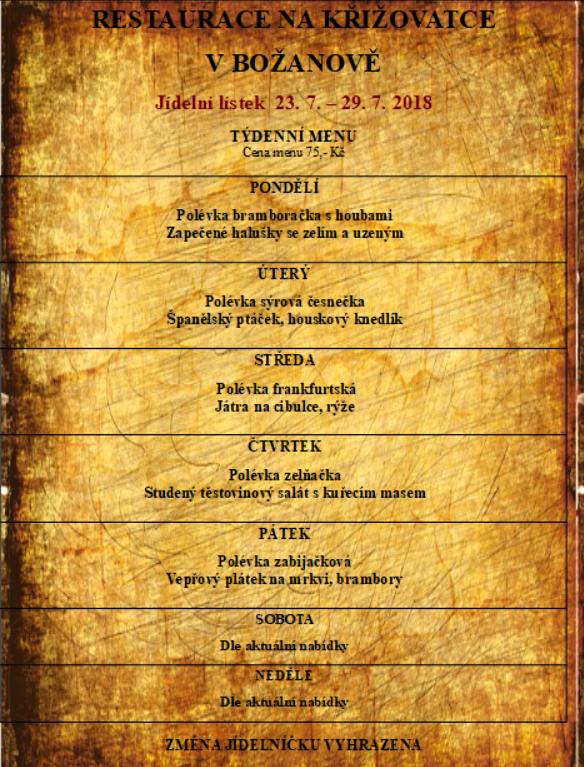 tydenni menu 20180723