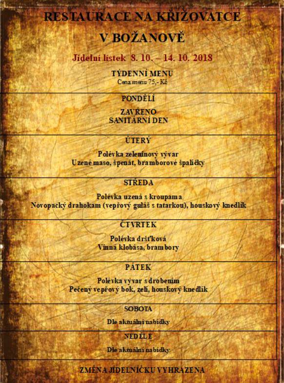 tydenni menu 20181008