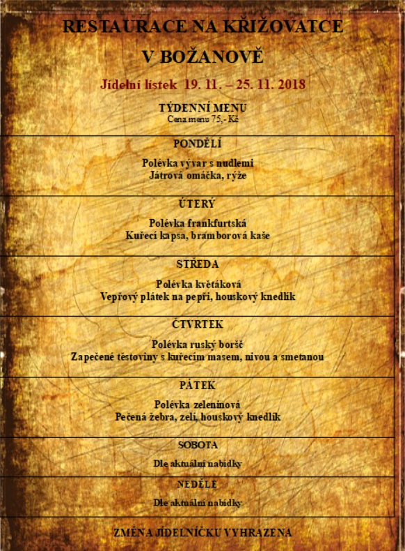tydenni menu 20181119