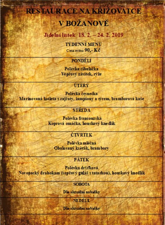 tydenni menu 20190218