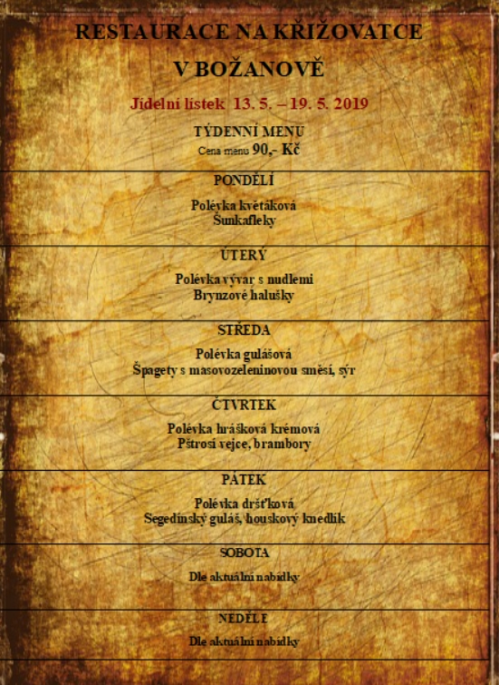 tydenni menu 20190513