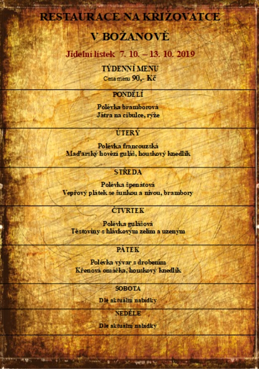 tydenni menu 20191007