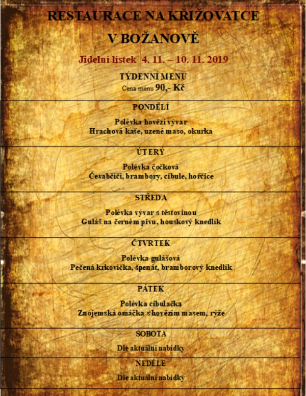 tydenni menu 20191104