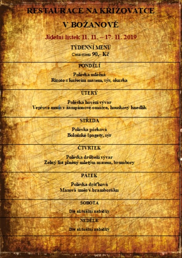 tydenni menu 20191111