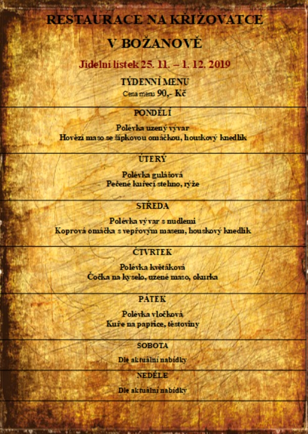 tydenni menu 20191125
