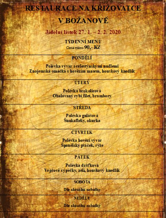tydenni menu 20200127