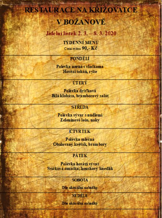 tydenni menu 20200302