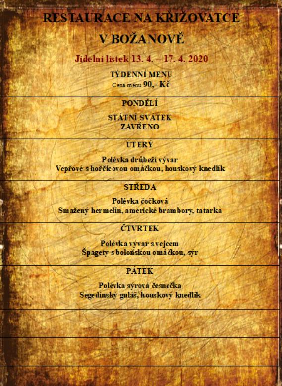 tydenni menu 20200413