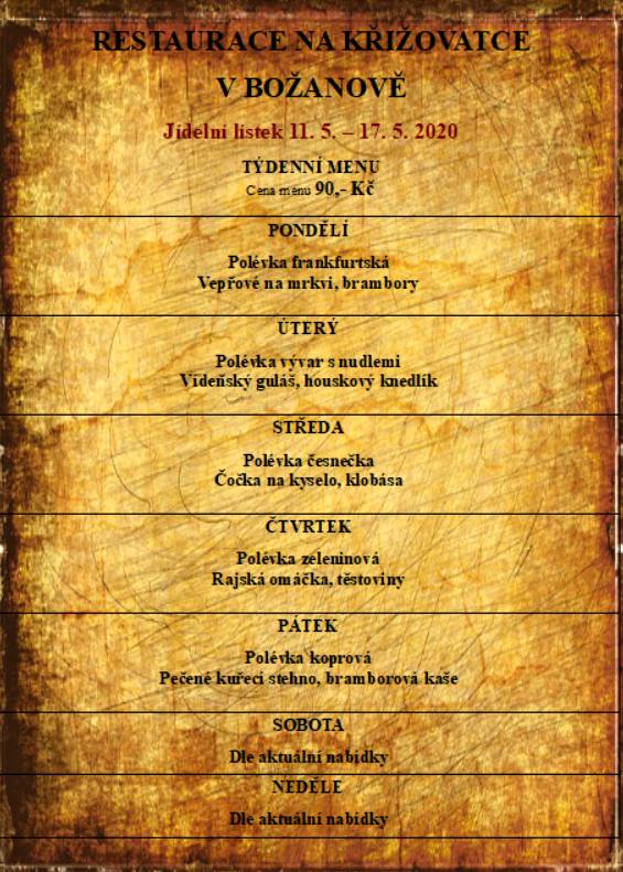 tydenni menu 20200511