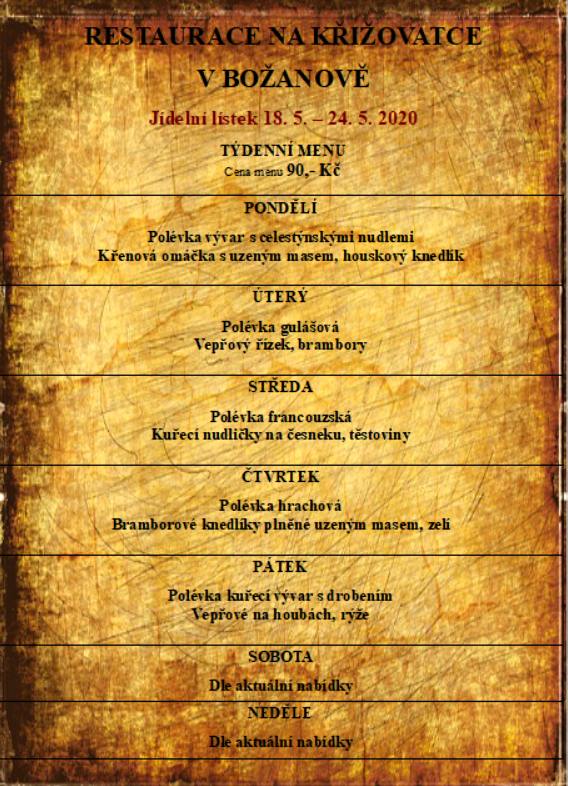 tydenni menu 20200518