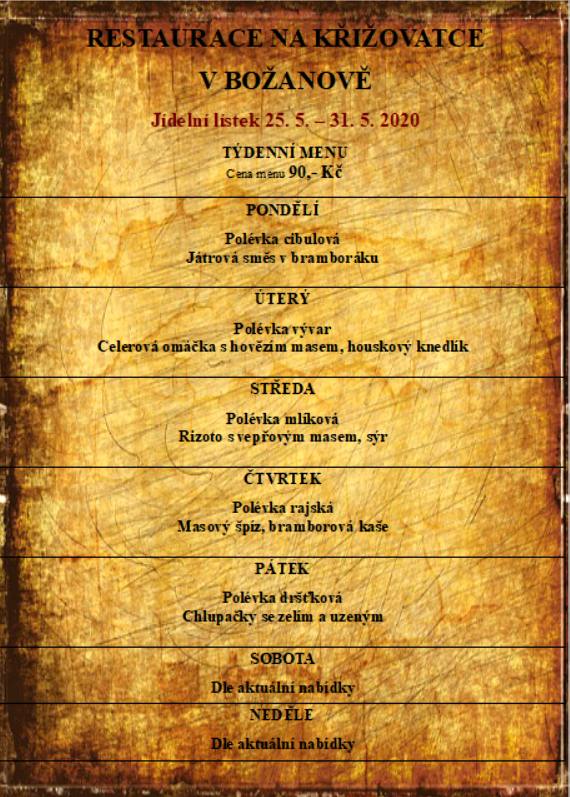 tydenni menu 20200525