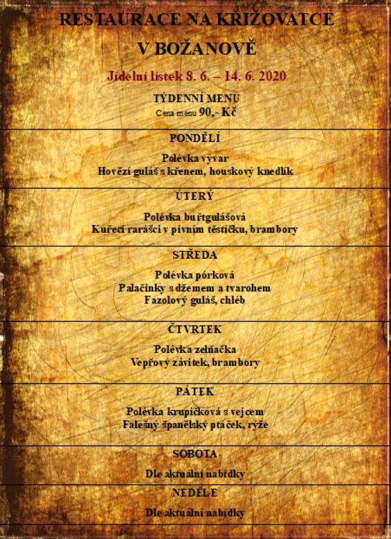 tydenni menu 20200608